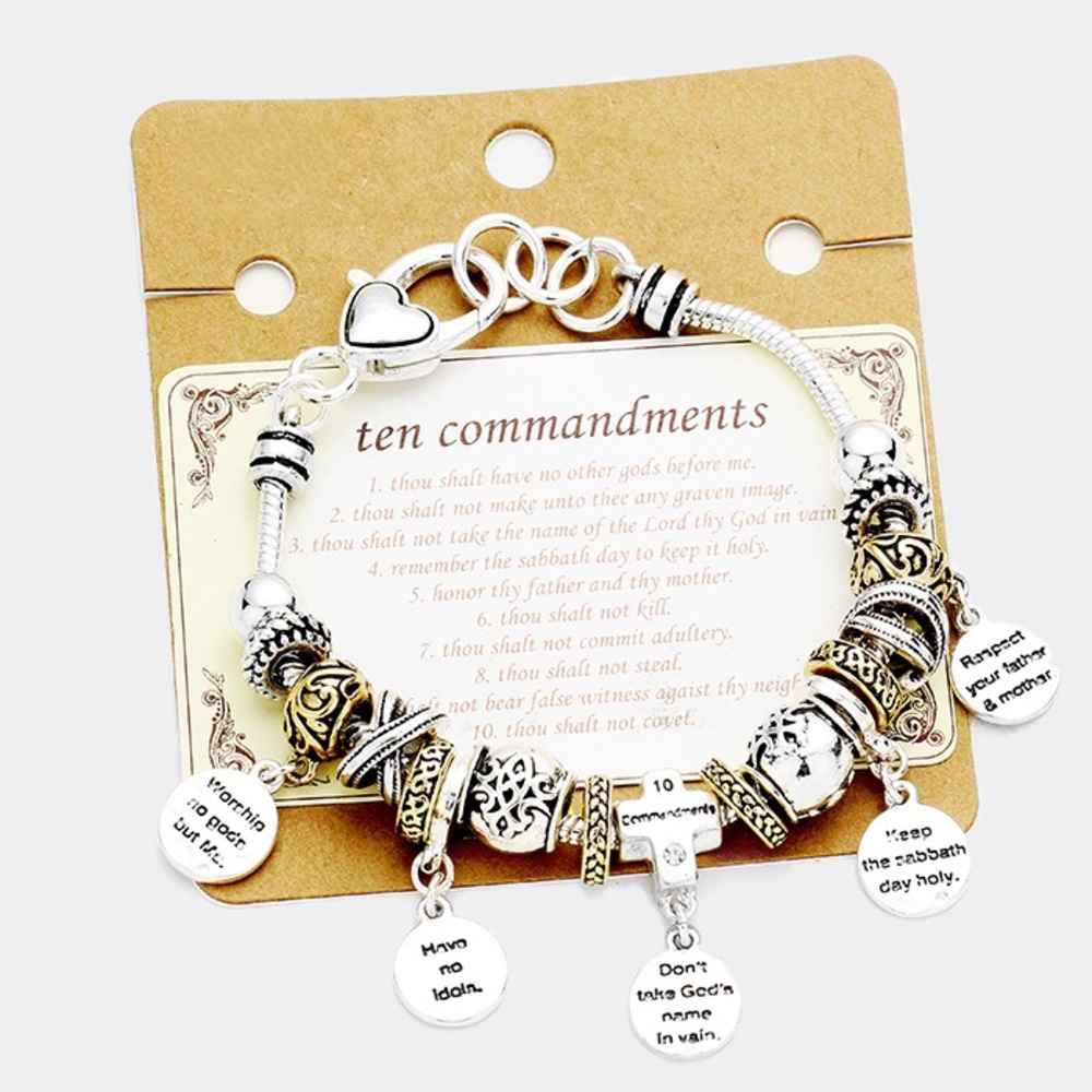 Ten Commandments Charm Bracelet